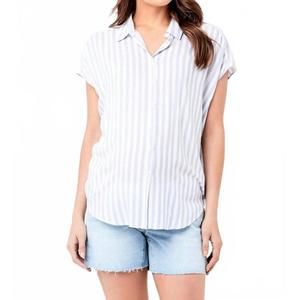 NEW RIPE quinn relaxed button shirt in blue/white